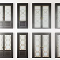 Modern Swing Door Various Designs With Glass Panels And Geometric Patterns 3d model