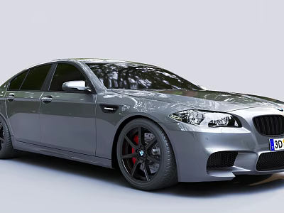 Silver BMW M5 Sport Sedan With Black Wheels And Red Brake Calipers 3d model Silver BMW M5 Sport Sedan With Black Wheels And Red Brake Calipers 3d model