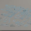 Aerial Planning View of Urban Layout with 3D Building Models and Structures