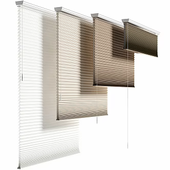 modern curtain plisse hunterdouglas double decoration 3d model