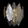 Intricate Leaf Shaped Gold And White Decorative Chandelier Lighting Fixture
