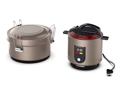 Modern Kitchen Appliances With Electric Rice Cooker And Food Steamer For Household Use 3d model