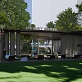 Modern Pergola Design With Outdoor Seating Area And Lush Greenery In Garden Space