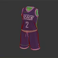 Blue SUGE ACADEMY Basketball Uniform with Number 2 Design Vest and Shorts Sportswear
