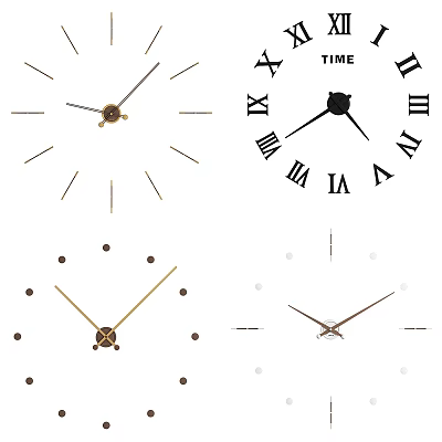 Clock Design Collection Featuring Roman Numerals Minimalist Dials And Classic Hands 3d model