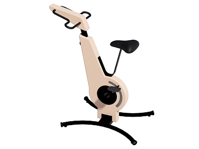 Beige And Black Exercise Bike With Ergonomic Handlebar Adjustable Seat And Sturdy Base 3d model