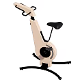 Beige And Black Exercise Bike With Ergonomic Handlebar Adjustable Seat And Sturdy Base