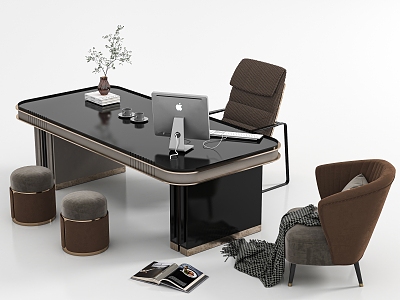 Desk and chair combination model