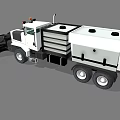 White Heavy Duty Engineering Vehicle Featuring Spiral Front Attachment And Rear Storage Unit