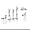 Various Shower Head Components Featuring Rainfall Handheld and Control Panel Fixtures 3d model