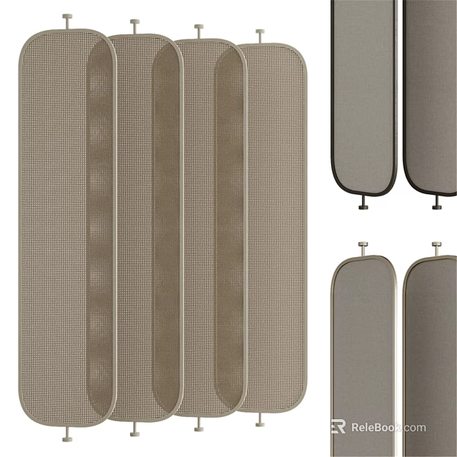 Modern Wall Decor With Grid Texture And Beige Gray Striped Designs For Home 3d model 