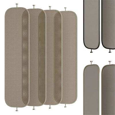 Modern Wall Decor With Grid Texture And Beige Gray Striped Designs For Home 3d model