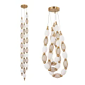 Modern Gold Pendant Lights with White Oval Shades Hanging In Contemporary Design