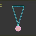 Stylish Blue Strap Clothing Accessory With Gold Circular Medal Decoration