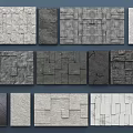 Interior Wall Tiles With Various Stone And Marble Textures And Patterns 3d model