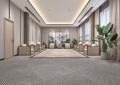 Modern Reception Room Ballroom 3d model