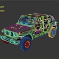 Rugged Gray Jeep Open Top With Doors Open And Off Road Tires