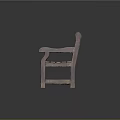 Wooden Outdoor Leisure Chair With Armrests Slatted Backrest And Sturdy Frame