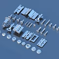 Metal Hardware Parts Including Screws Bolts Brackets And Washers