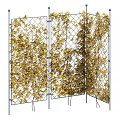 Lush Green Vines Covering Metal Grid Trellis for Garden Screening