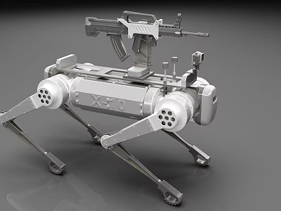 Smart Machine With Mechanical Legs And Mounted Weapon System Design 3d model