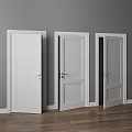 Modern White Interior Doors With Various Design Styles And Handles 3d model