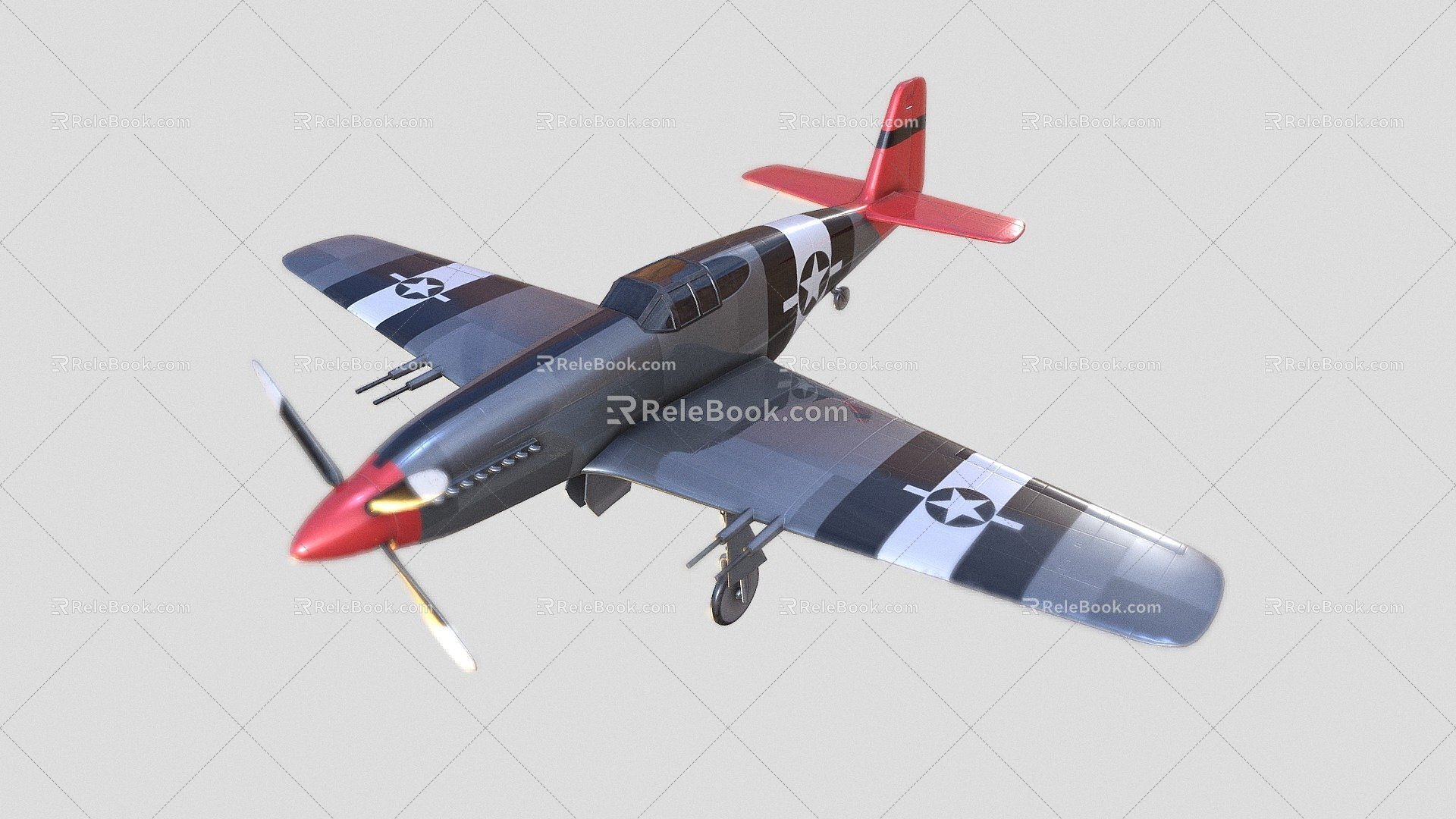 Modern Fighter North American Mustang Fighter Aircraft Aerobatic Aircraft Helicopter Bomber 3d model