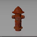 Red Decorative Fire Hydrant In Studio Display With Reflective Base