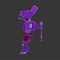 Purple Bat Winged Robot Game Movie Character Standing With Spread Wings