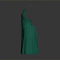 Elegant Green Spaghetti Strap Dress With Pleated Design And Fashionable Look