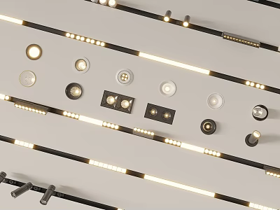 Modern Downlights And Spotlights With Various Designs For Ceiling Lighting Fixtures And Bright Illumination Effects 3d model