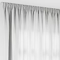 White Modern Curtains With Soft Texture For Living Room Window Decor 3d model