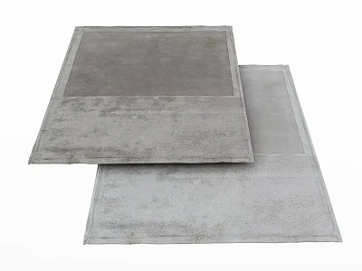 Two Gray Square Rugs with Textured Surface for Modern Home Decor 3d model