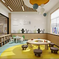 Modern Service Hall Interior With Spacious Space Green White Walls Service Counter And Wall Icons