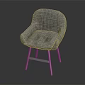 Modern Gray Fabric Leisure Chair With Armrests And Metal Legs Design