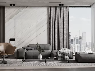 Modern sofa coffee table combination 3d model
