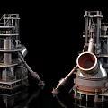 Large Scale Industrial Rotary Kiln Equipment With Steel Frame And Support Platforms