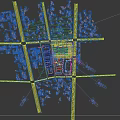 Urban Building Complex With High Rise Buildings Commercial Plaza And Green Areas