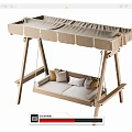 Outdoor Wooden Swing Chair with Canopy and Comfortable Cushions for Leisure Relaxation in Garden