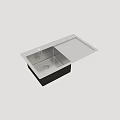Stainless Steel Single Bowl Kitchen Sink With Flat Edge And Drain Design