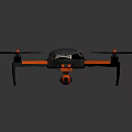 Black and Red Drone Quadcopter With Aerodynamic Body And Rotor Blades
