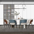 Light Luxury Dining Table and Chair Combination Dining Table and Chair 3d model