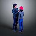 Couple Man Woman Character Realistic Character Real Character Scan Character 3d model
