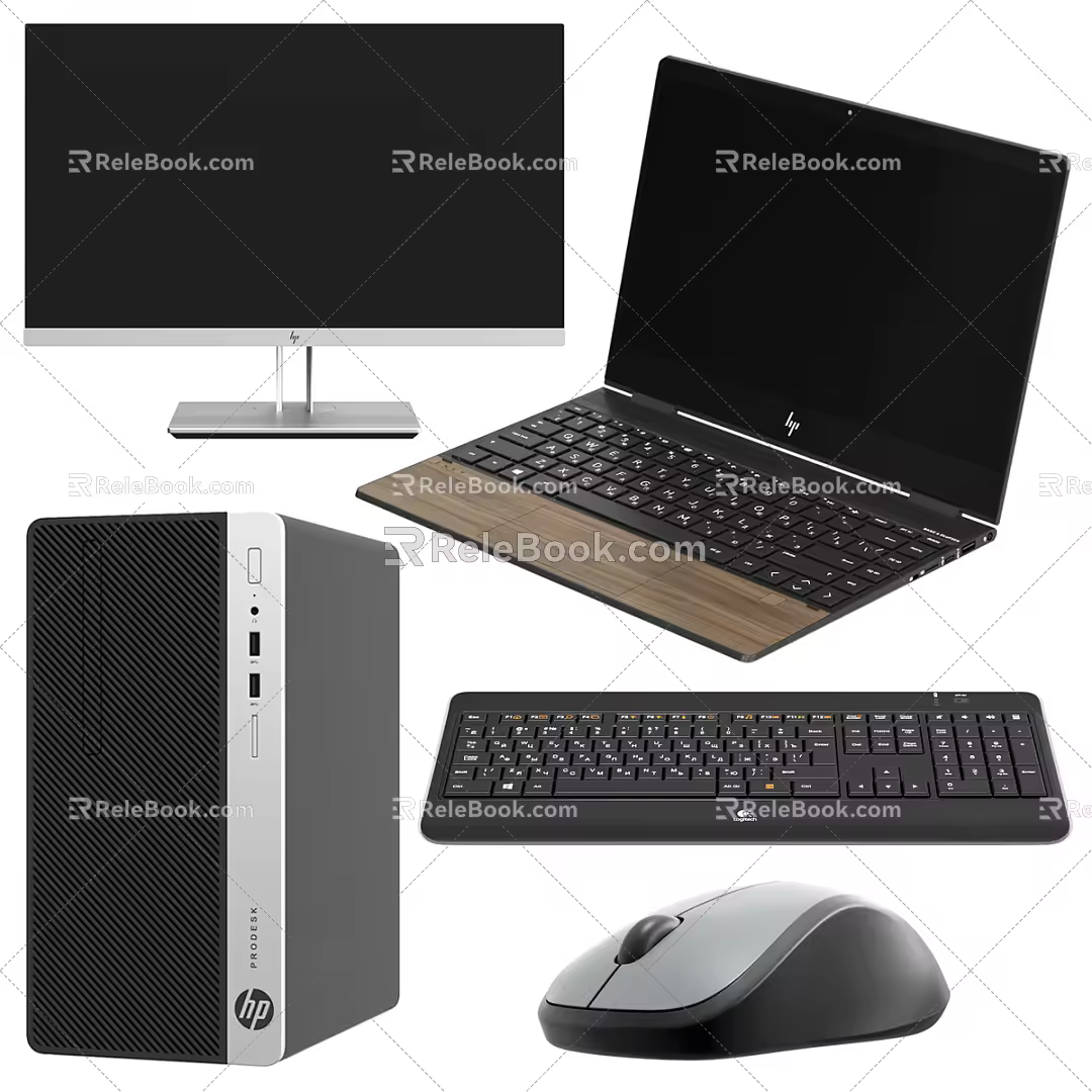 Modern computer computer mouse keyboard combination 3d model