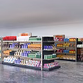 Well Organized Supermarket Shelves Display Assorted Food Items Beverages And Daily Necessities