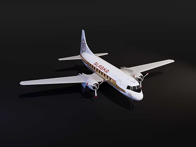 White Passenger Airplane Model With SE-HEG Marking And Propeller Design 3d model