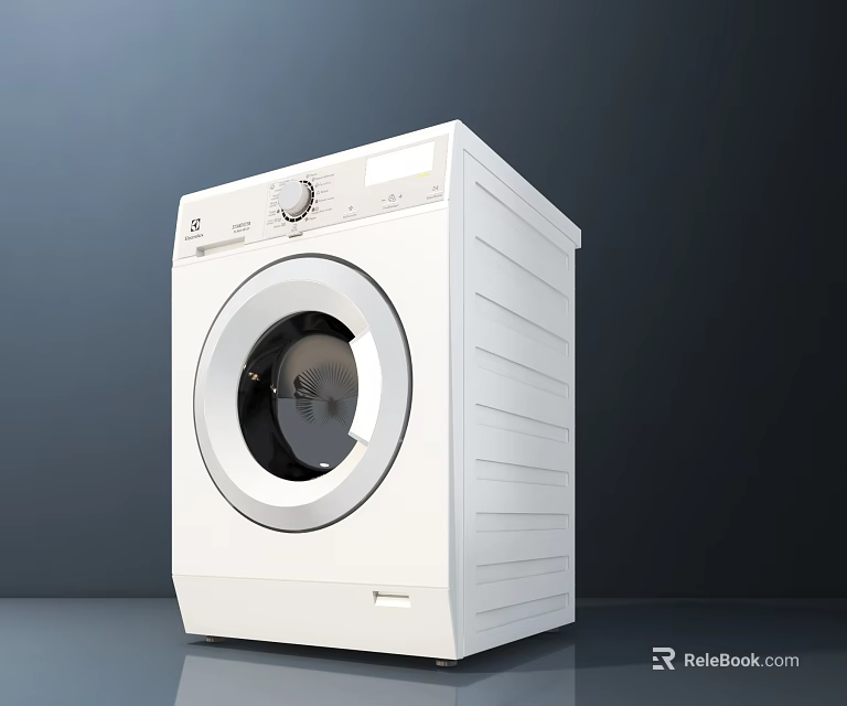White Front Load Washing Machine With Sleek Modern Design For Home Laundry Use 3d model 