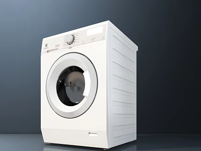 White Front Load Washing Machine With Sleek Modern Design For Home Laundry Use 3d model