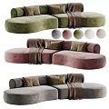 Modern Modular Sofa Set With Decorative Pillows Throw Blanket And Color Options