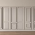 Light Gray Wainscoting Wall Panel Different Designs For Interior With Wooden Floor 3d model